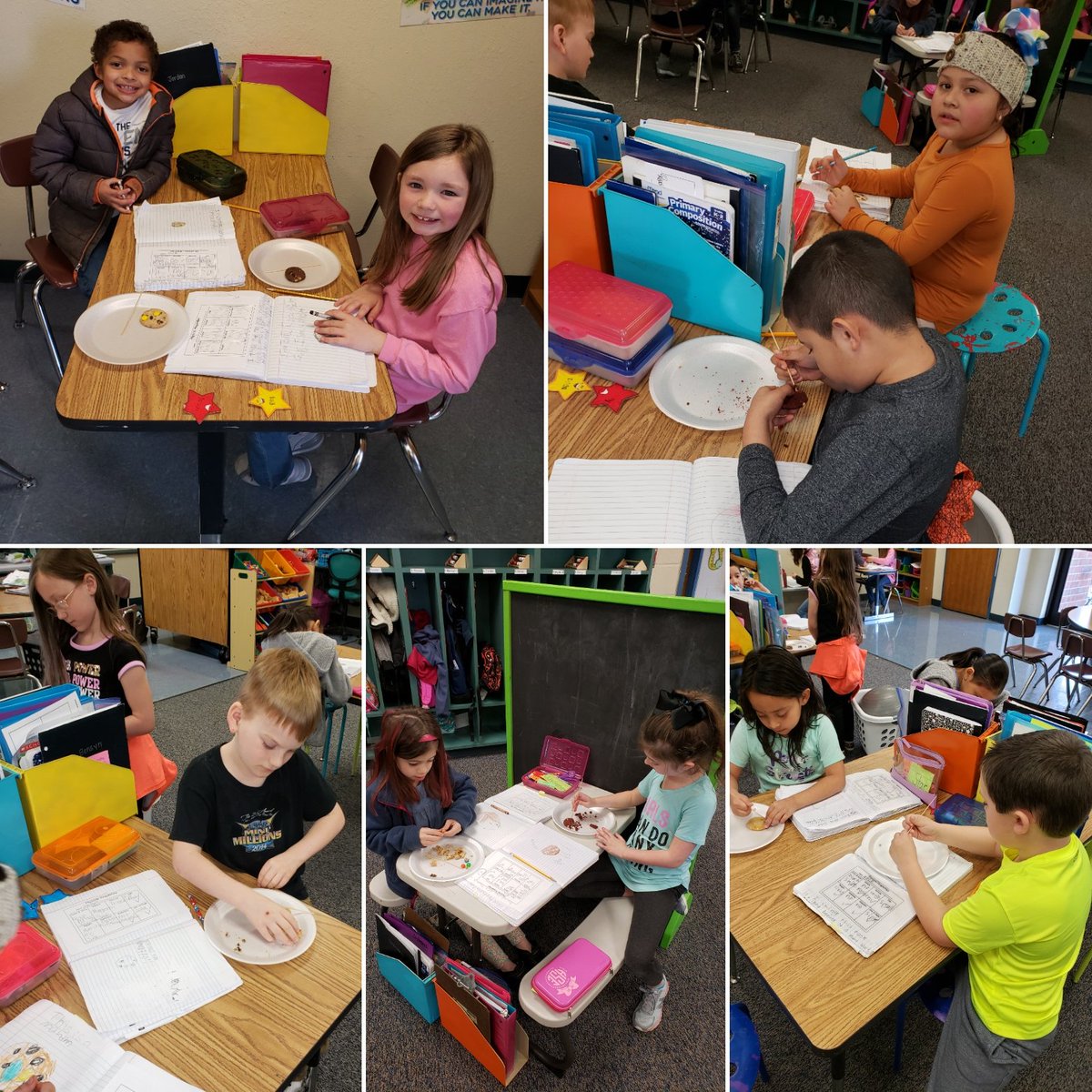 Today we were "cookie geologist". We dug for different "minerals" that make up our rock cookies and found using physical properties we determined who had the same cookie as us.
