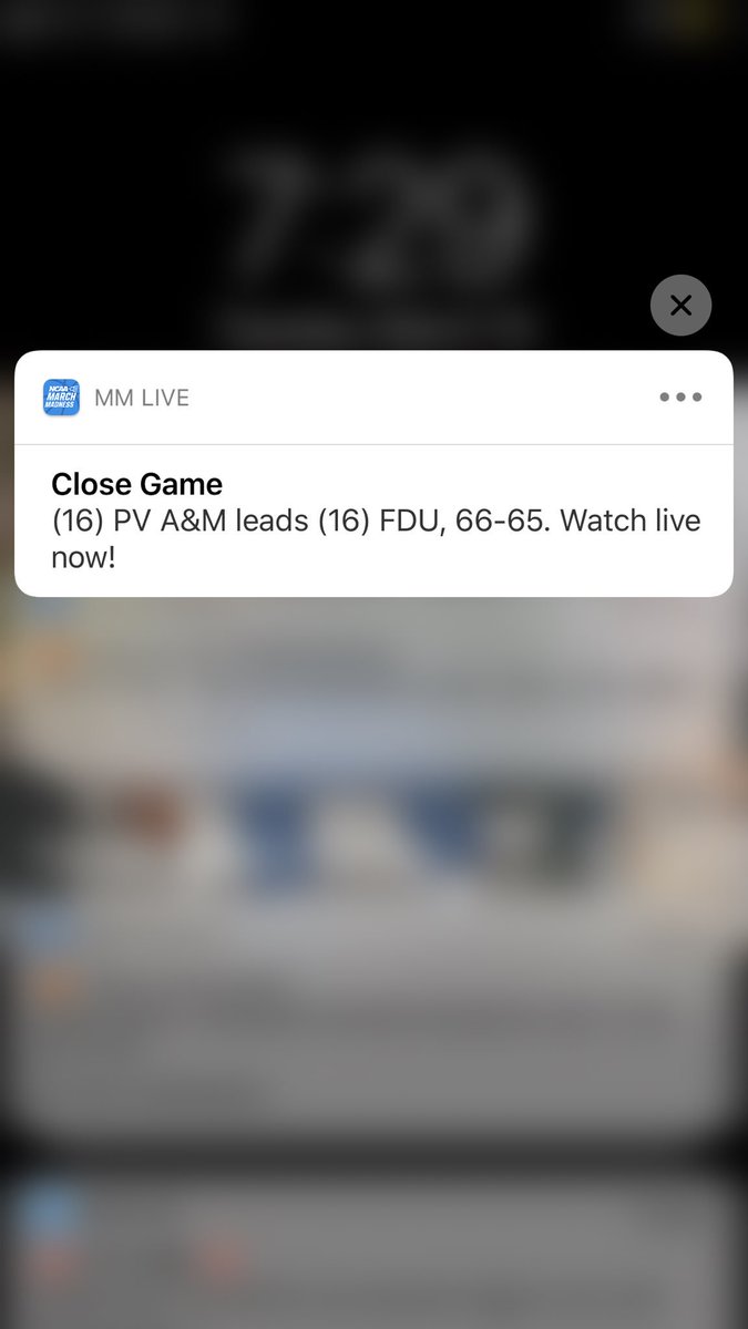 DerksDylan's tweet photo. First game and I’m already getting this notification..I love March Madness https://t.co/xSrVq7XqYn