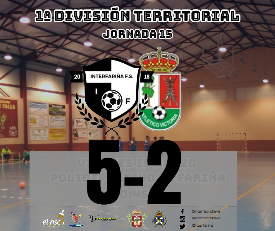 interfarina's tweet photo. 🏆⚽ 1ª DIVISIÓN TERRITORIAL 

📌 JORNADA 15

👕 @interfarina 5️⃣  🆚 2️⃣ @lavictoriafs B 👕

#1ªterritorial #tenerifedeporte #futsal #interfariñafs https://t.co/6OVmRn5hzG