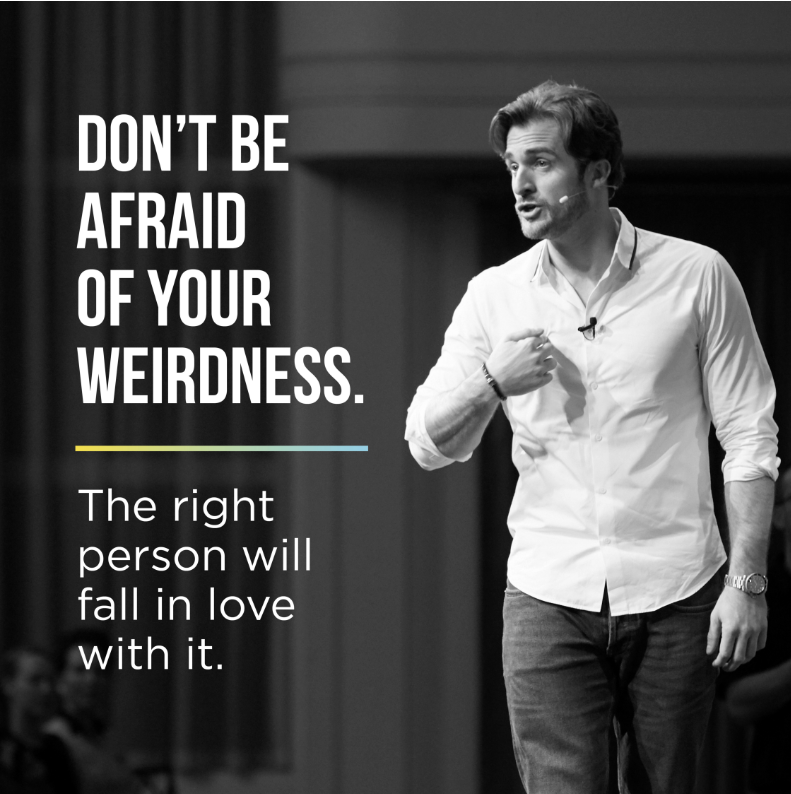 matthewhussey's tweet photo. Be weird my friends. Be weird. https://t.co/ppAwLGHfAH