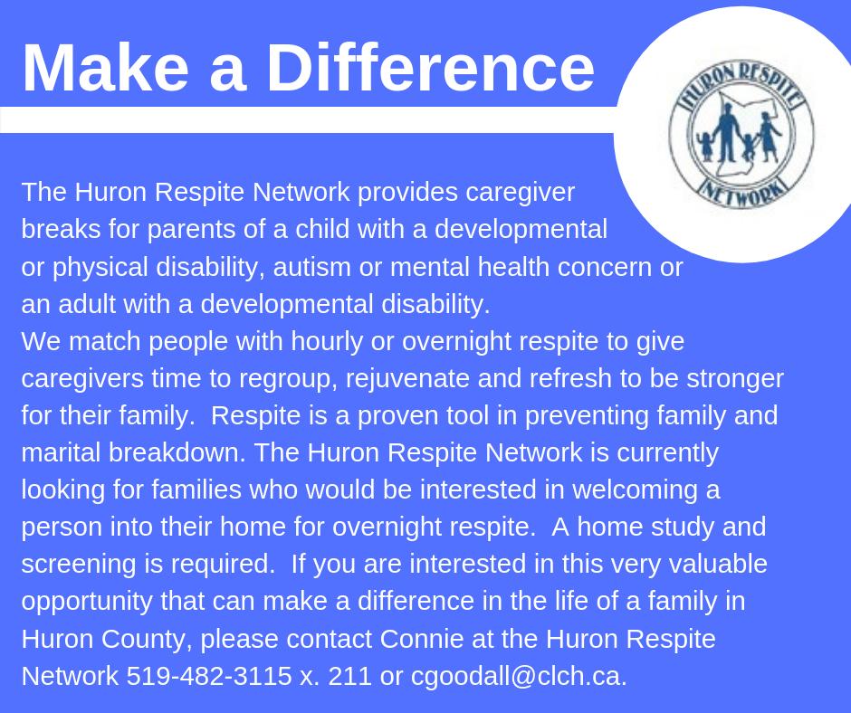 HuronRespite's tweet photo. Consider making a difference in the life of a Huron County family! https://t.co/DYKG78agHs
