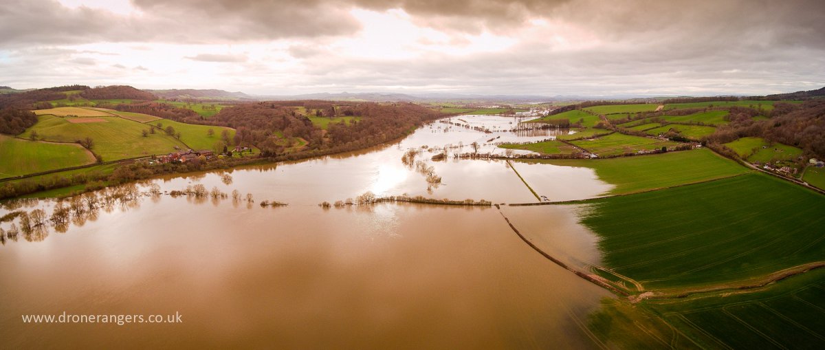 vshropshire's tweet photo. Images from the Virtual Shropshire drone over the River Seven in flood near Leighton and Buildwas Abbey today. https://t.co/I2adoDCk2q  @Incythedrone https://t.co/WVaWfEYcWu