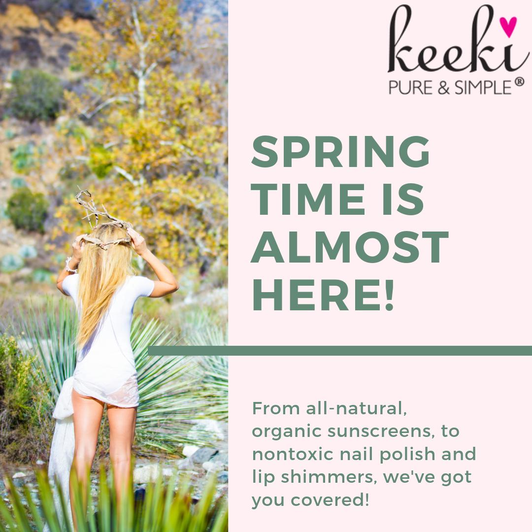 Stock up on the necessities before spring break! ☀️ Keeki Pure &amp; Simple offers all-natural, organic, nontoxic beauty products, made with love 💕 
#keekipureandsimple #crueltyfree #vegan #nontoxicbeauty #veganlife #organic #beauty #sunscreen #nailart #nailpolish #naturalproducts