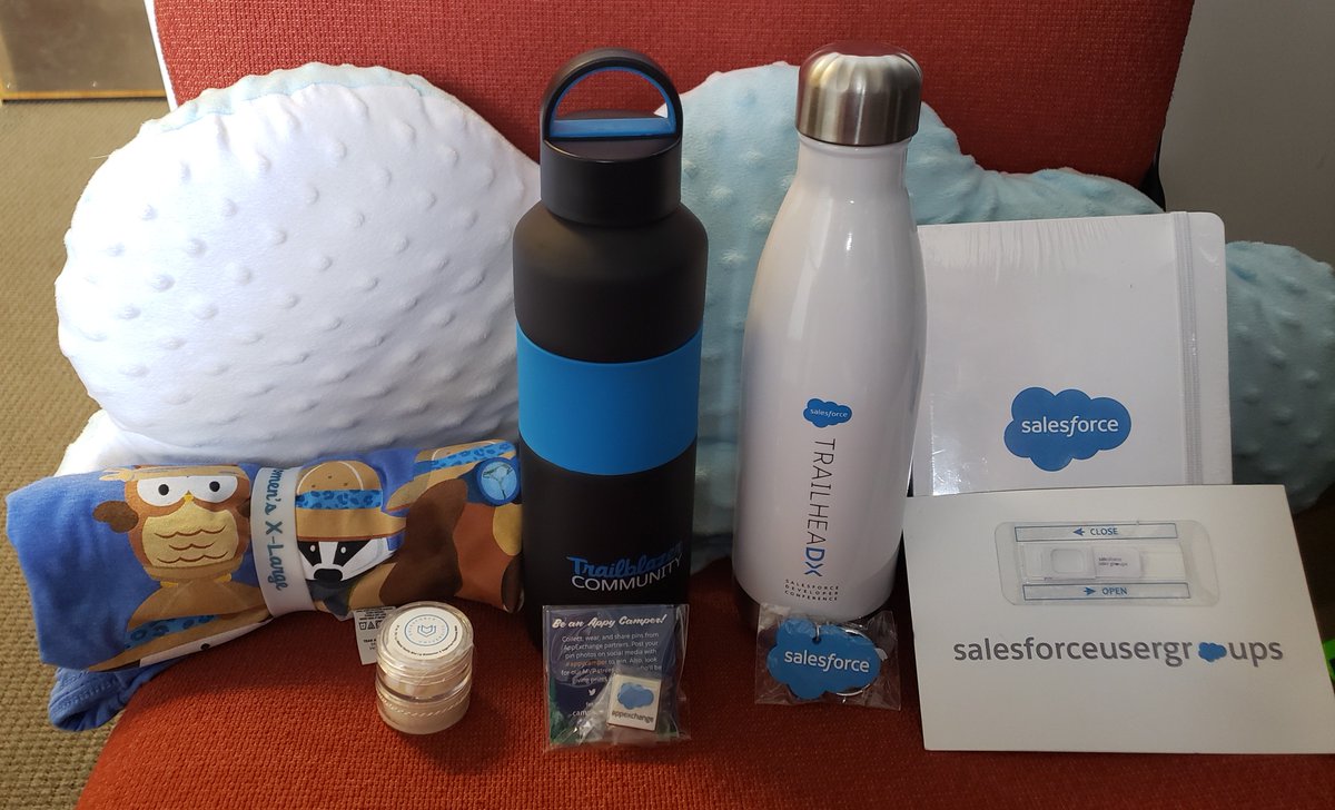 #SalesforceOhana GIVEAWAY ALERT! I am cleaning out my swag stash at work &amp; here's a sampling of some of the sweet goods I have! RT TO ENTER- (I'll select 3 winners randomly &amp; notify y'all via DM 4/1/19!) #Giveaway #Swag #AllTheSwag