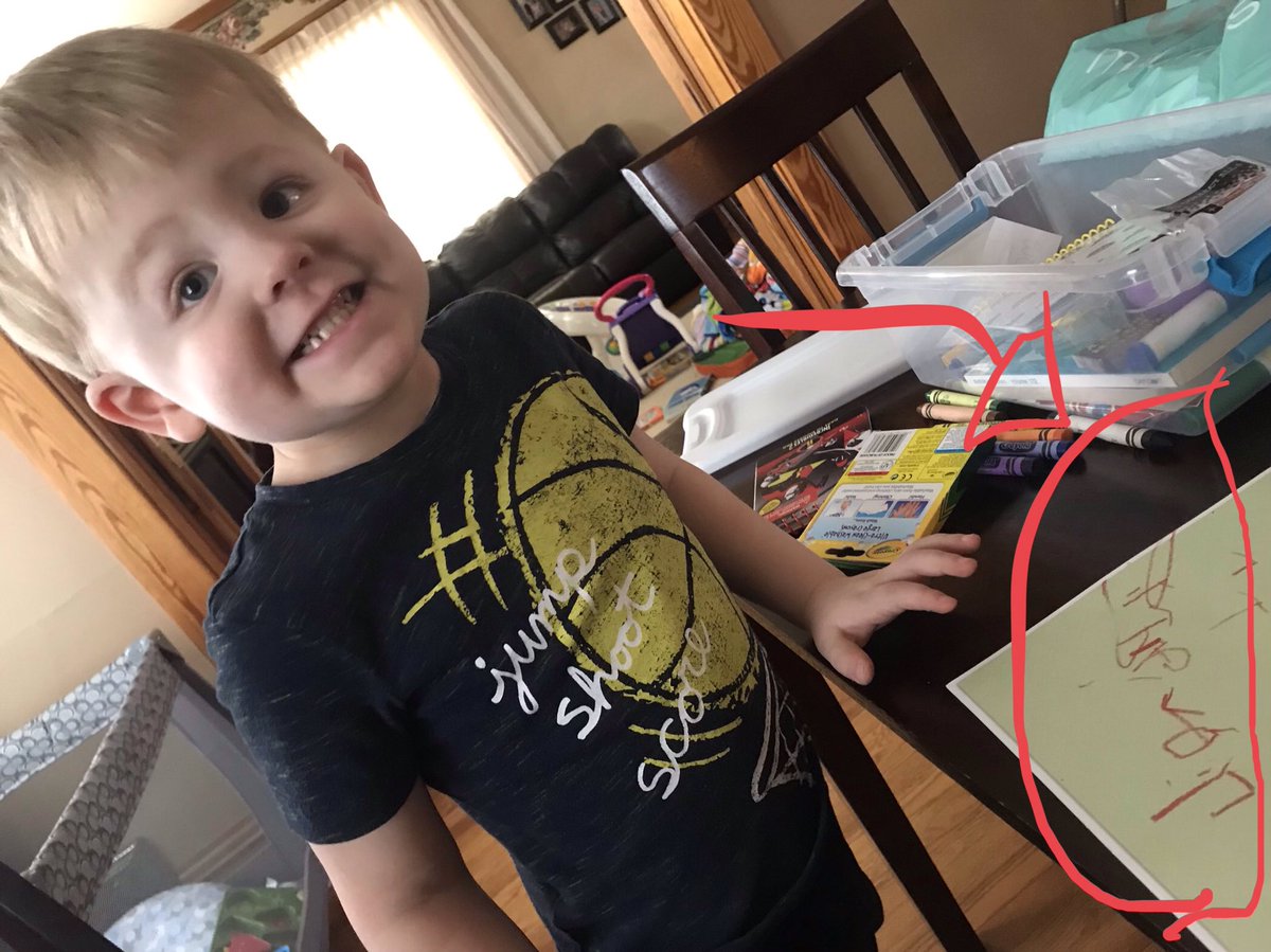 larsen_ethan's tweet image. Who says teaching stops when you aren’t in school. We have been able to teach Trevor to write his name in somewhat legible fashion! #TeachingNeverStops #ChildOfTeachers #ProudParent