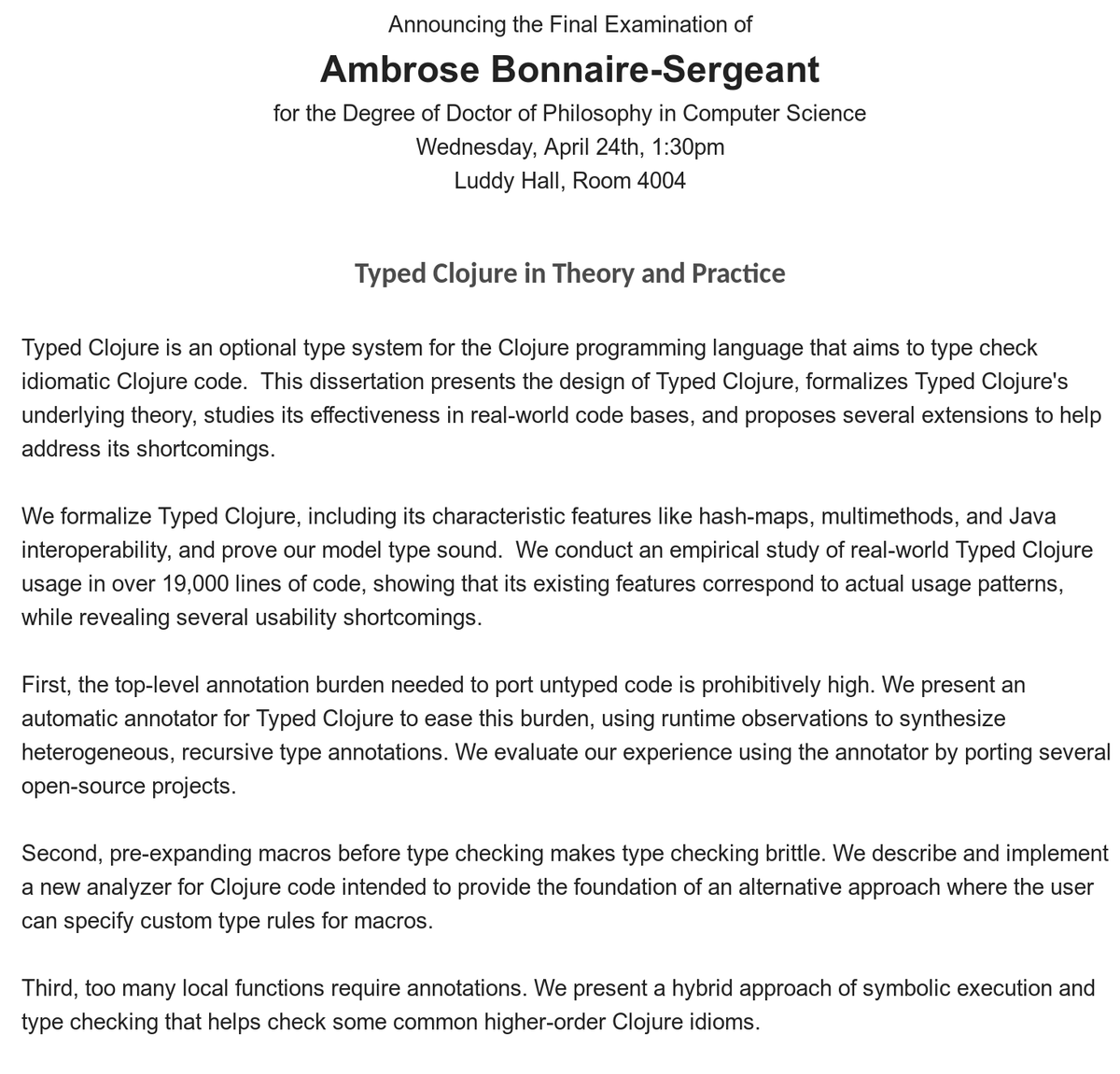 Sam Tobin Hochstadt On Twitter Excited To Chair My First