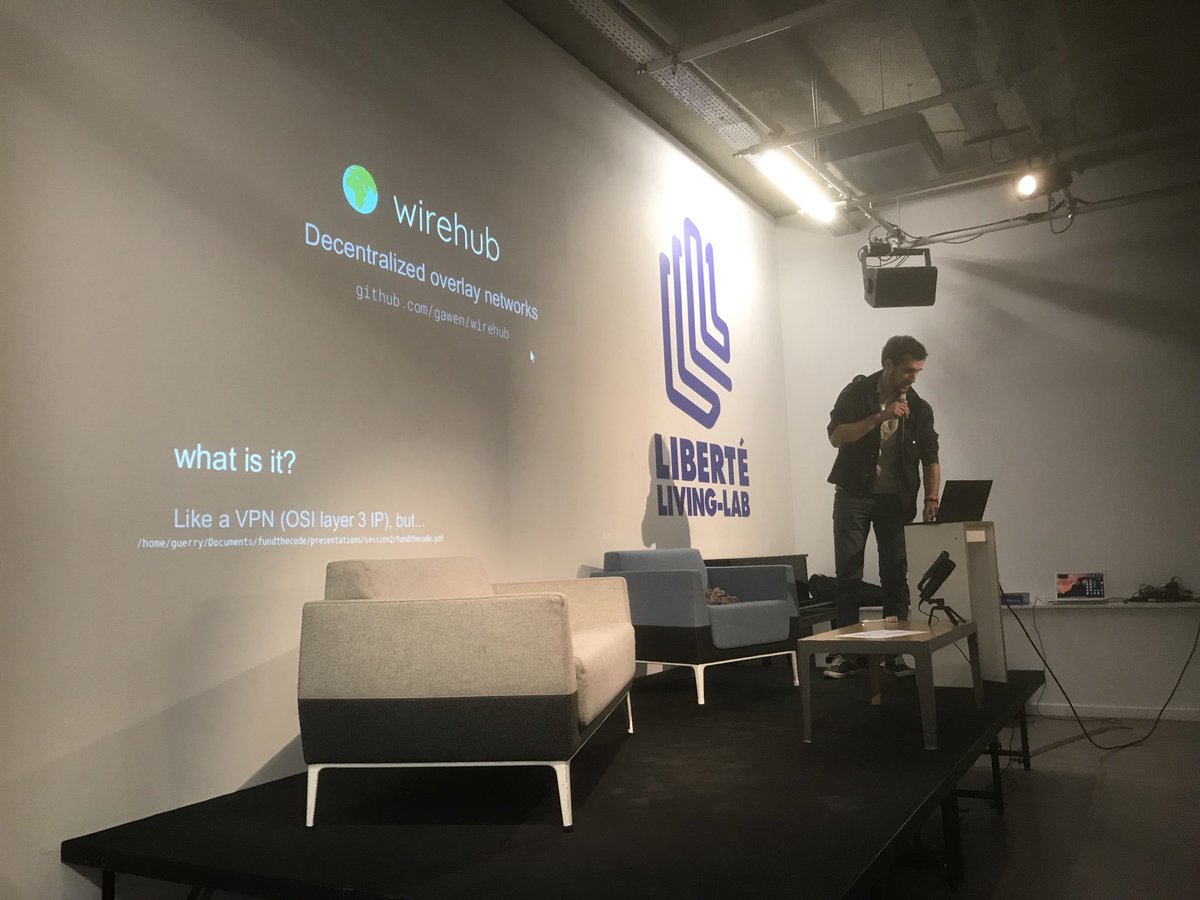 bbilloud's tweet photo. LT Soirée #fundthecode @LIBERTE_LL : présentation du projet #Wirehub https://t.co/ZMp1ICfFKW #VPN https://t.co/AFz63kn2Qw