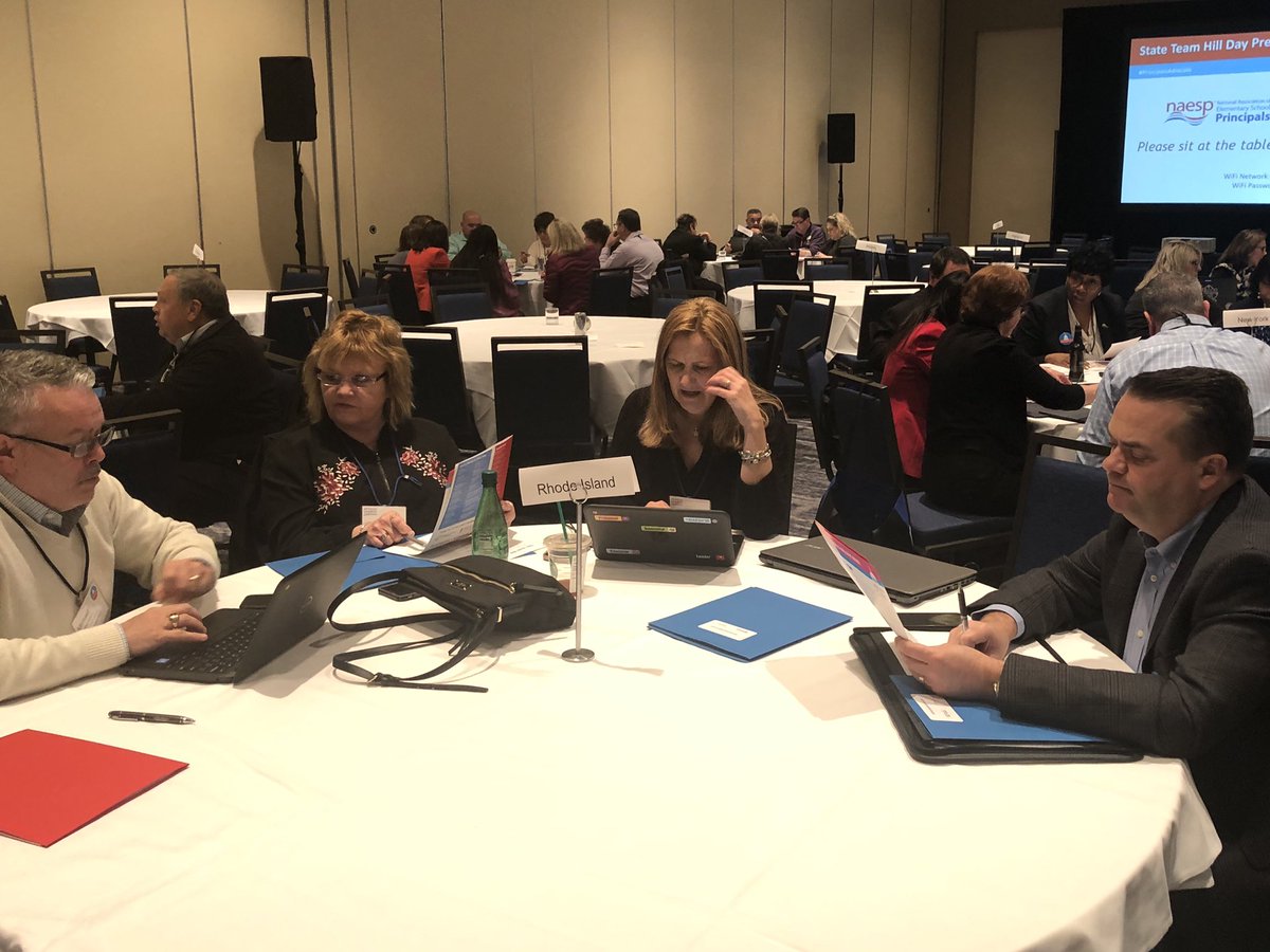 NAESP's tweet photo. We’re wrapping up our advocacy day prep. Members of @NAESP and @NASSP are working together to amplify messages like #raisethecap and #SaveTitleII we’re taking to Capitol Hill tomorrow. #naespNLC #PrincipalsAdvocate https://t.co/vAUHXpBeNf