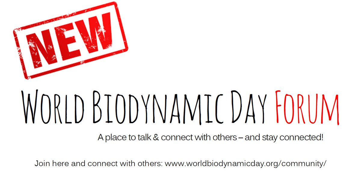 BiodynamicDay's tweet image. Hello everyone, &amp;lt;3
there is now a forum on the website, where we can all meet and greet and: stay informed about updates.  just have a look. 

You can register and follow the forum here: 
worldbiodynamicday.org/community/
