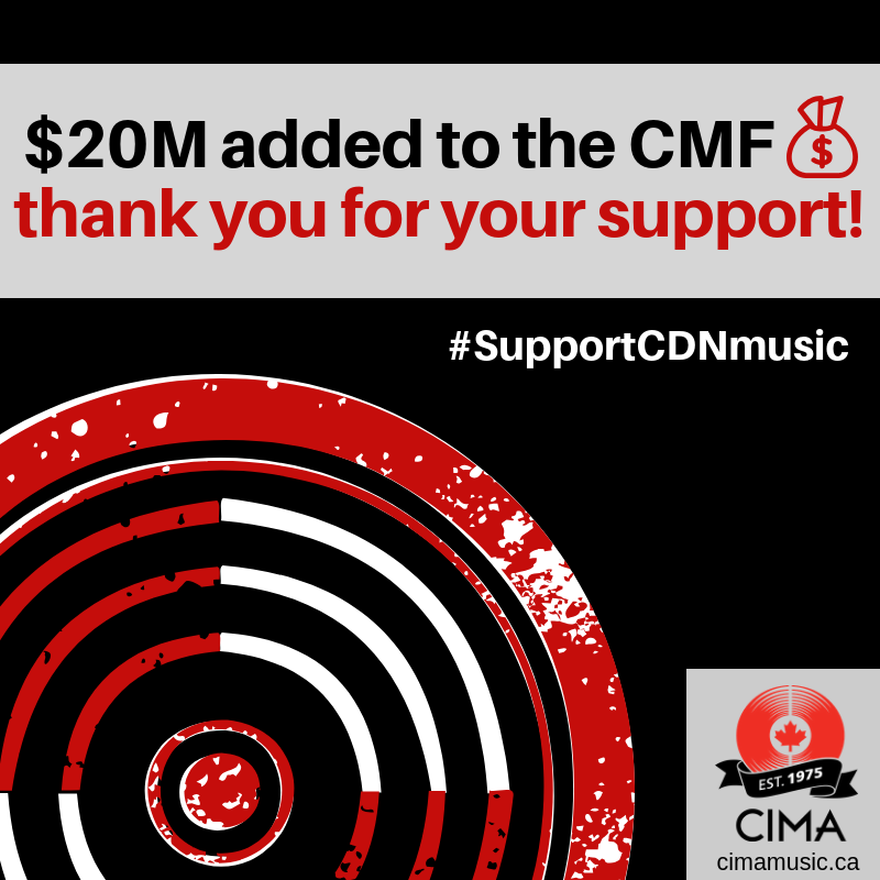Thrilled to see the Federal Government #SupportCDNmusic in #Budget2019 by announcing $20M over 2 years towards the Canada Music Fund! Thank you to Minister @Rodriguez_Pab, <a href="/JustinTrudeau/">Justin Trudeau</a> and <a href="/Bill_Morneau/">Bill Morneau</a> for their investment into the music industry! bit.ly/Budget2019CMF