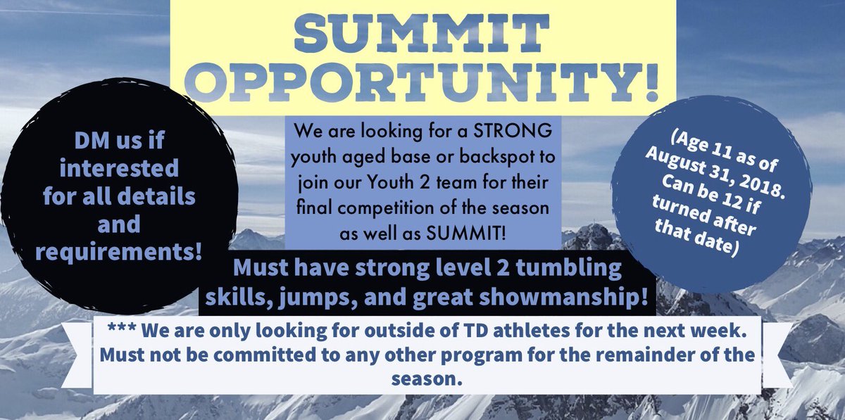 Our Youth 2 team at our Largo location is looking for an athlete to join them for their final event of the season as well as SUMMIT! DM us if interested! 💙