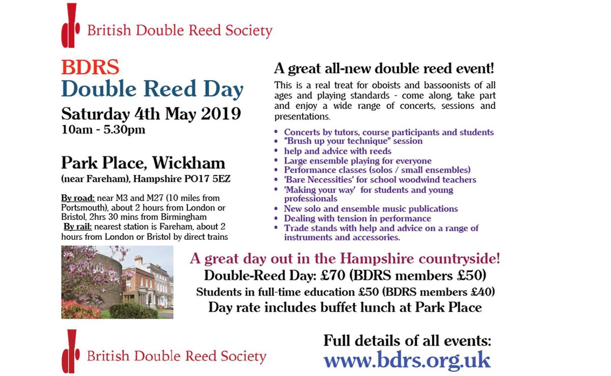 BDRSoc's tweet photo. Sign up for a day to fulfil all of your #DoubleReedNeeds at https://t.co/FMF2wgnroQ and don’t forget our guest - Baroque Oboist - Joel Raymond who is going to treat us with a demo and chat about the Baroque Oboe! https://t.co/ZtzCa95KFz