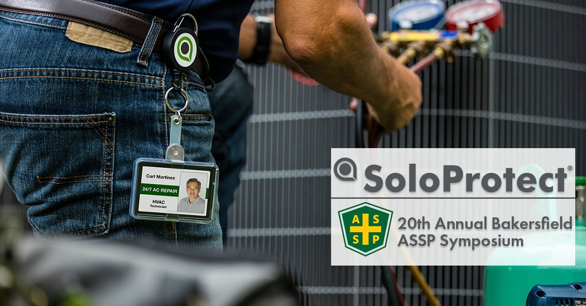 SoloProtect's tweet photo. Stop by booth 31 tomorrow at the 20th Annual Bakersfield #ASSP Symposium to find out how SoloProtect can help keep your employees who work alone #safe! #worksolo #worksafe https://t.co/ZuEPWpcxjK