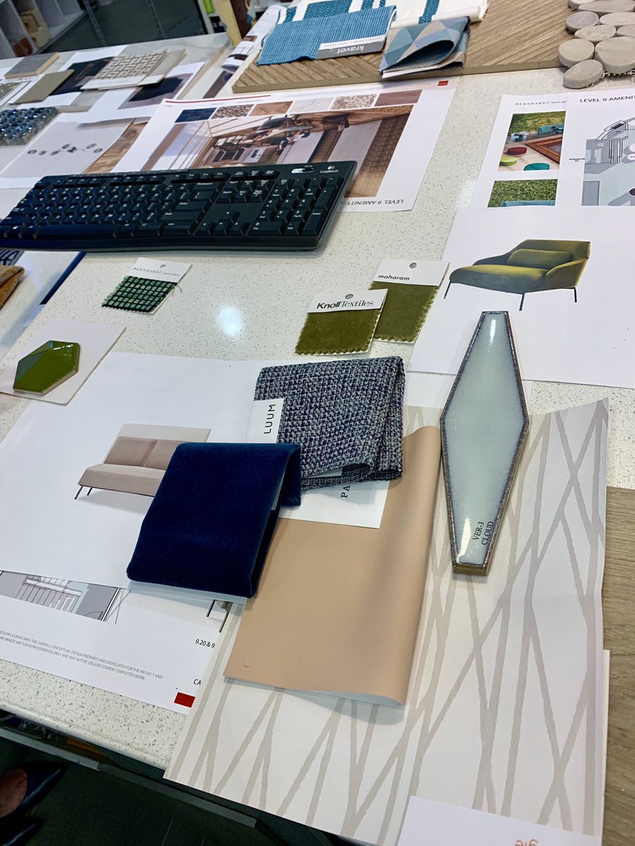 ADukeFunk's tweet photo. Sneak peek of the final interior selections from today’s design meeting w/ @ZieglerCooper for an upcoming CPT stunner! Any guesses? Hint: high-rise in Houston. #CPTDesignTeam work in action...so fun! https://t.co/UBUaCnWzmC