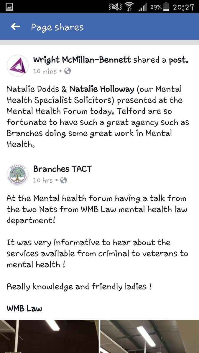 Brancheshub's tweet photo. Great talk today in the mental health forum from the mental health department  specialist solicitors of WrightMacmillan-Bennet @WMBLaw https://t.co/FGXS8mP7iO