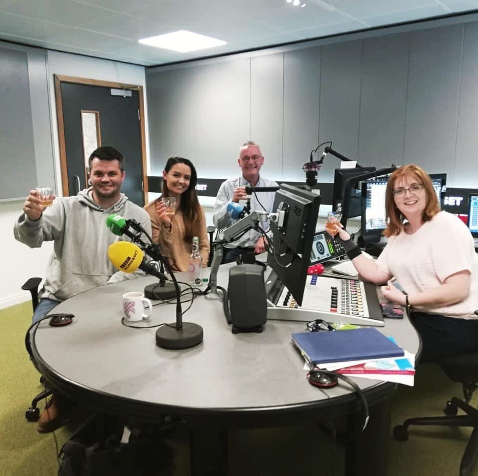 ciderthon's tweet photo. Had such a great time talking about @ciderthon tonight on @bbcsomerset- thank you for having us! Our favourite quote from the interview “Stick your nose right in it”- @theciderbox 

#runmilesdrinkcider #theciderthon https://t.co/2b7lqnZVKR