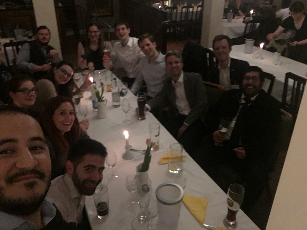 ycope2019's tweet photo. #conference dinner! #ycope crew and guests rocking #magdeburg because #science never ends! 😉 #ycope2019 #mpi #maxplanck #imprs #ChemEng #biotech #phd #phdchat https://t.co/PZyCltloK3
