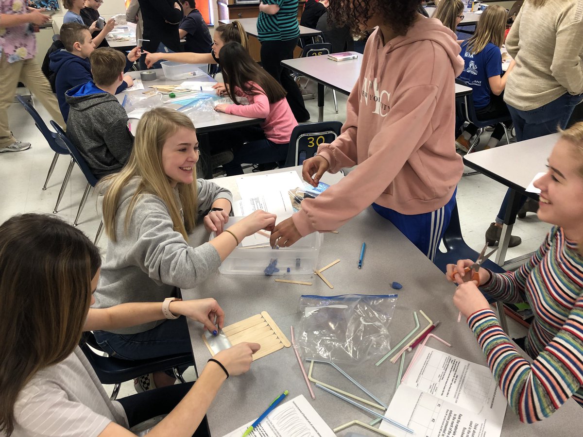 nkucinsam's tweet photo. Fun day with our middle school session of the #nextgenerationstemclassroomproject in @KY_SCPS led by our outreach team of @ellabowling & @AmberCarterNKU Students engineered some creative flood walls to save a town! #NGSS #thisisgreatPD #handsonmindson https://t.co/F62gbgzYmZ