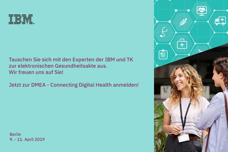 PauleWeissEs's tweet photo. Sie möchten mehr über die elektronische Gesundheitsakte der IBM erfahren? @DieTechniker und #IBM freuen sich, auf der @DMEA_health direkt über ihre Erfahrungen zu berichten. Jetzt registrieren! #Krankenkassen #eGA #ibm4ins https://t.co/o8XFwlfZRw https://t.co/gNPBI9QOwT