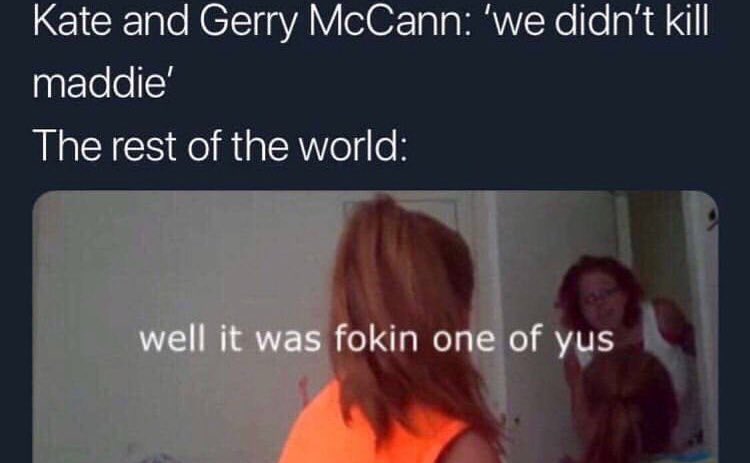 100_stolen's tweet photo. DISGUSTANG
#whereismaddy #memes https://t.co/B2X6zuUZSe