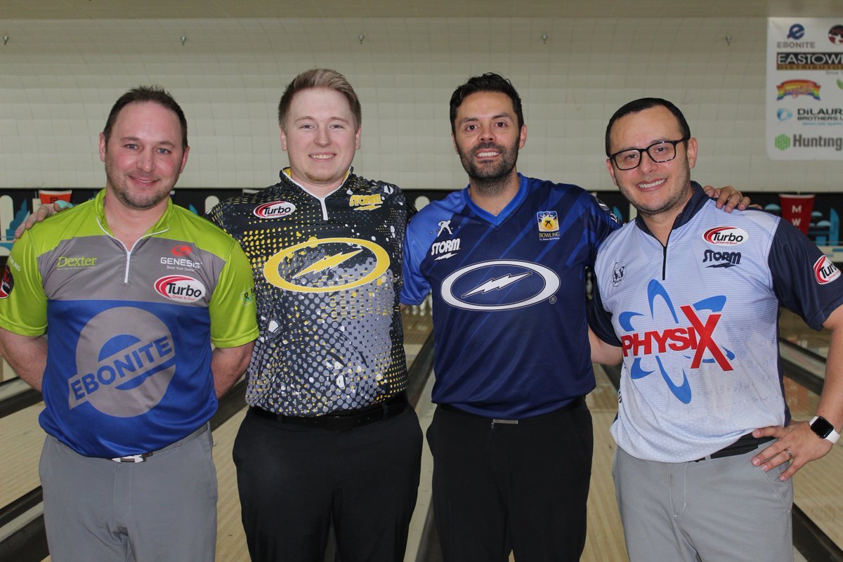 PBATour's tweet photo. 🚨Tonight's Chameleon🦎Championship has its 4️⃣ finalists! Ronnie Russell, AJ Chapman, Jason Belmonte, and Andres Gomez will all bowl 1 game together on FS1 to determine seeding position for a 4 player stepladder finals. It starts at 8pm ET...don't miss it! #PBA #GoBowling https://t.co/CMEVRe9lpw