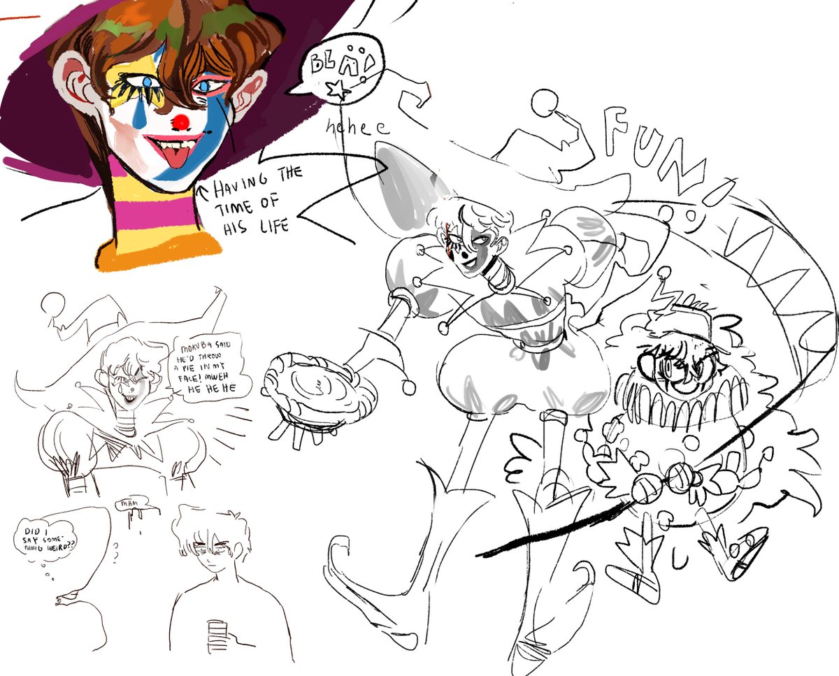 this started as a joke but he unexpectedly looks.... like a real boy all of a sudden??? in a bizarre twist of fate clown makeup made him look human? he's a sweetboy now!