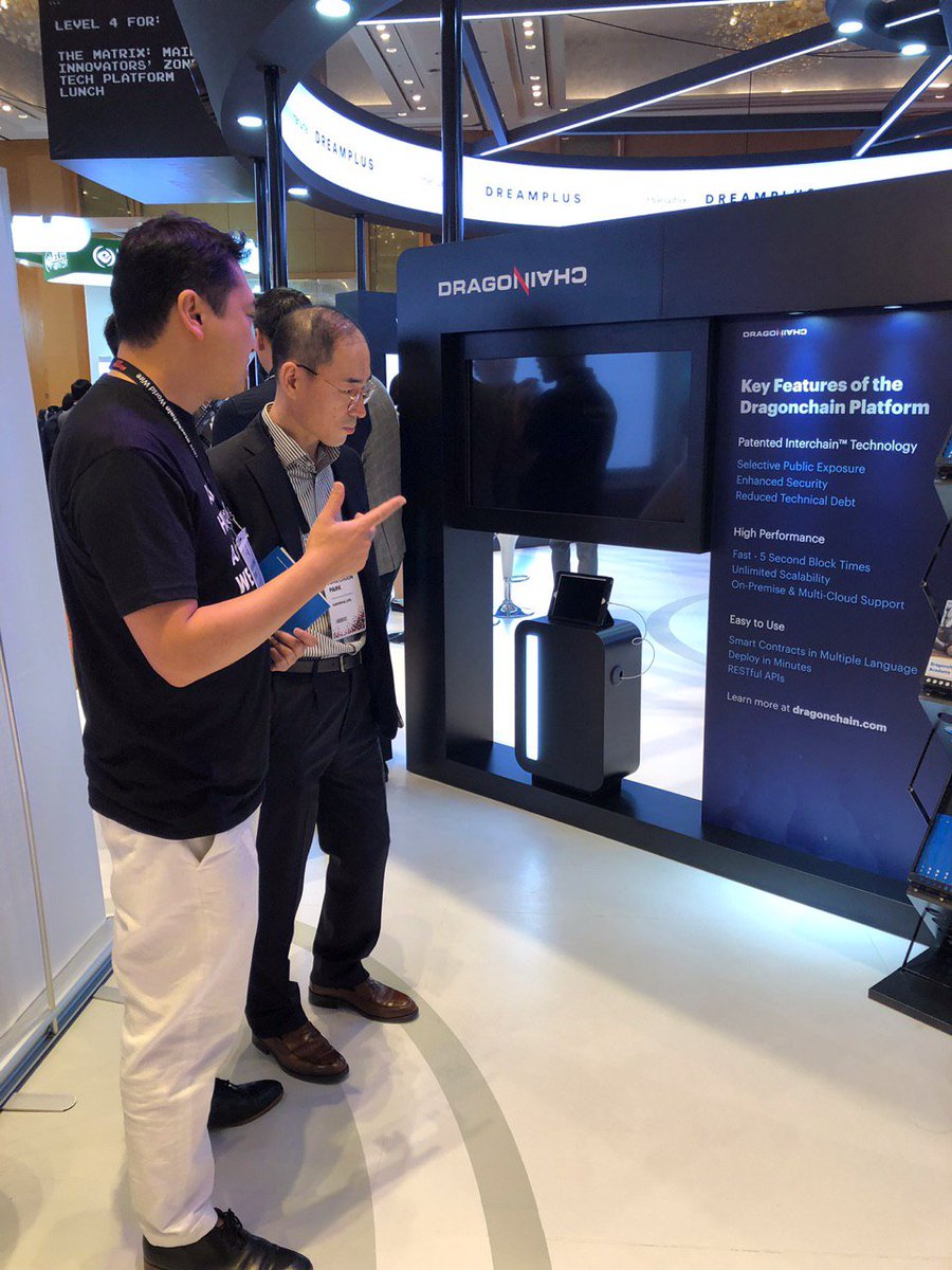 dragonchain's tweet photo. We'd like to thank #Hanwha for hosting Dragonchain at @money2020! Join our mailing list to get the latest updates on Dragonchain and Dragonchain Academy announced at the #M2020Asia conference: https://t.co/NPfEW58umQ https://t.co/SE5nezkUBa