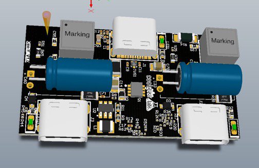 Our New Cee-Y Splitter,  One 60Watt Type C Input splits into Two 25Watt  Type C Outputs, Supports PD 3.0 with PPS. Currently with a 50/50  Power Sharing Algorithm.  #PPS #USB #TYPEC @CypressSemi <a href="/ElectronicDesgn/">Electronic Design</a> <a href="/USBPD/">USB POWER DELIVERY</a>