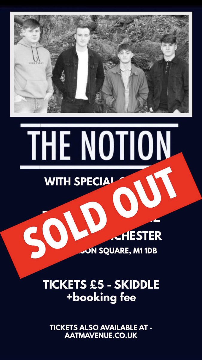 TheNotion_band's tweet image. SOLD OUT 

Tickets all gone for our debut headline at AATMA. Thanks to everyone who’s bought a ticket. Gonna be a top night.

See you there x