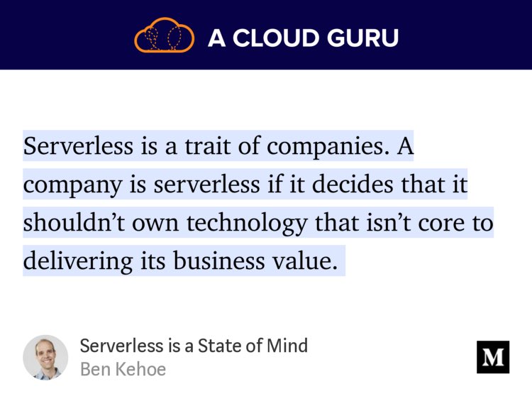Brilliant piece about the real meaning of serverless. ⁩

“Serverless is a State of Mind” by ⁦<a href="/ben11kehoe/">Ben Kehoe</a>⁩ link.medium.com/xDvU4iX4bV
