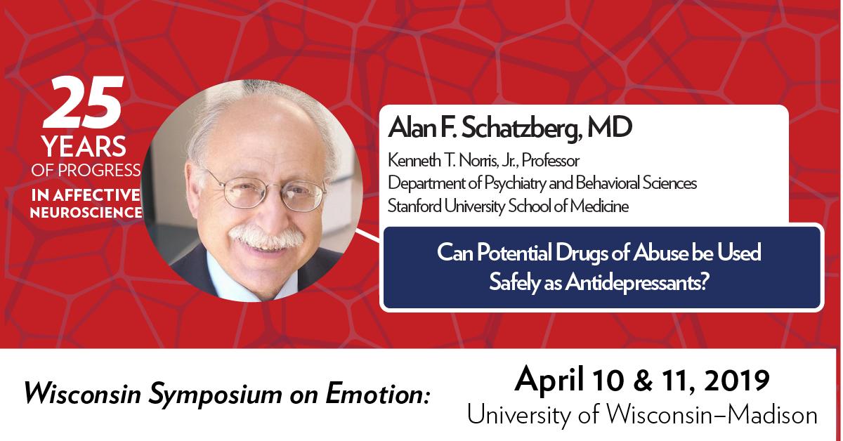 HealthEmotions Research Institute (@wi_symposiumemo) on Twitter photo Join Alan F. Schatzberg at the 25th annual Wisconsin Symposium on Emotion April 10-11. The Symposium is led by experts in affective neuroscience and hosted by <a href="/healthyminds/">Center for Healthy Minds</a> & <a href="/WI_SymposiumEmo/">HealthEmotions Research Institute</a> Join Alan F. Schatzberg at the 25th annual Wisconsin Symposium on Emotion April 10-11. The Symposium is led by experts in affective neuroscience and hosted by <a href="/healthyminds/">Center for Healthy Minds</a> & <a href="/WI_SymposiumEmo/">HealthEmotions Research Institute</a>