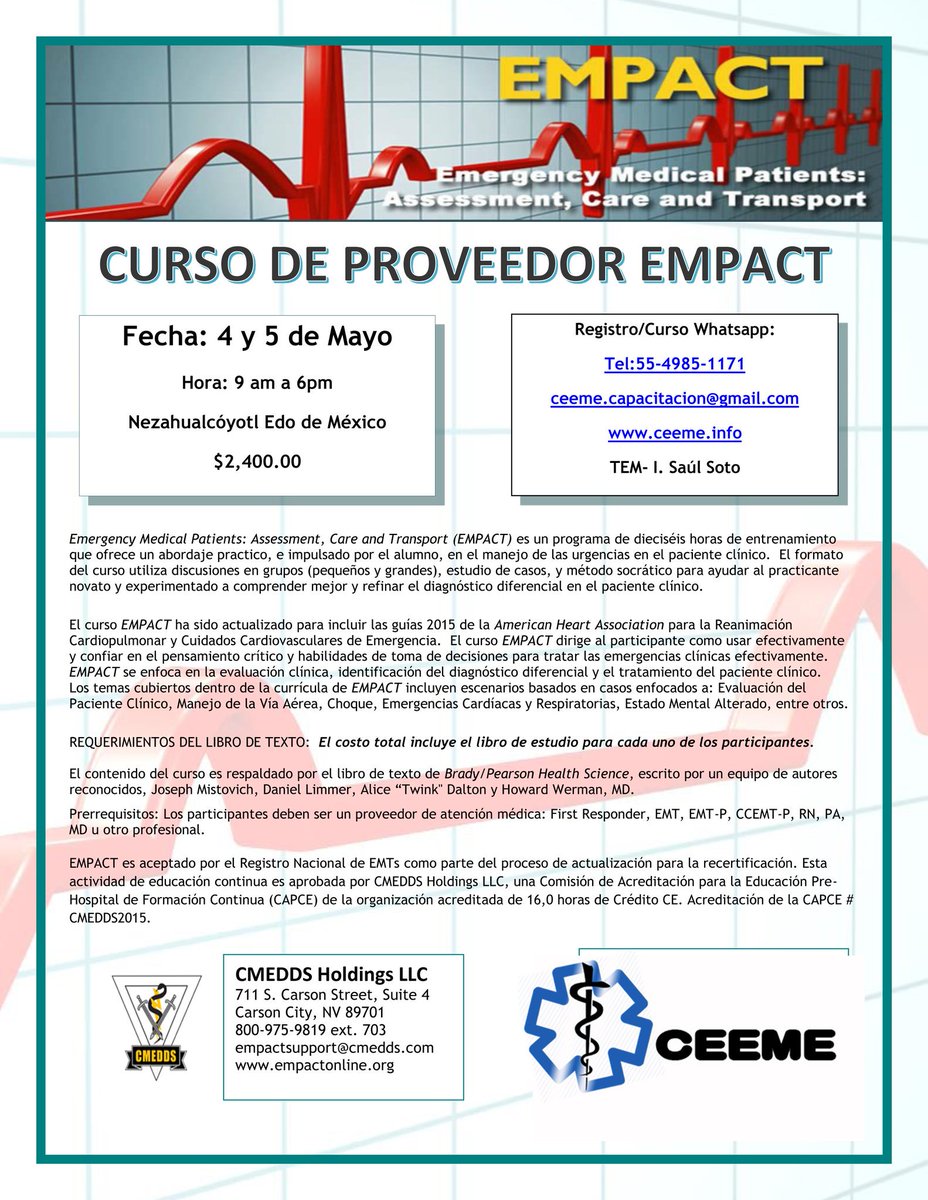 CCERUEMex's tweet photo. Curso Proveedor EMPACT
Información al WhatsApp 5549851171 https://t.co/cGwKeTc1lh