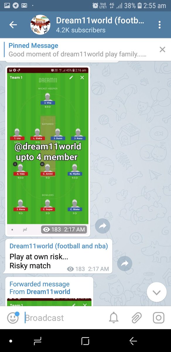 Royalgoyal23's tweet photo. #Dream11 #Dream11world #royalgoyal23 @CricInformer @Dream11_Expert @Dream11_FCG #IPL2019 #IPL @dream_11world
#WT20EAPREGION
#VANvsPNG
#dhakapremierdivisionLeague
#DPDOneday
#PSDCvsGGC
#KSKSvsBKSP
#BUvsUSC
update link
ππππππππ
https://t.co/csDZ2rJqzq
GUDLUCKπ https://t.co/pLb18UFkOh