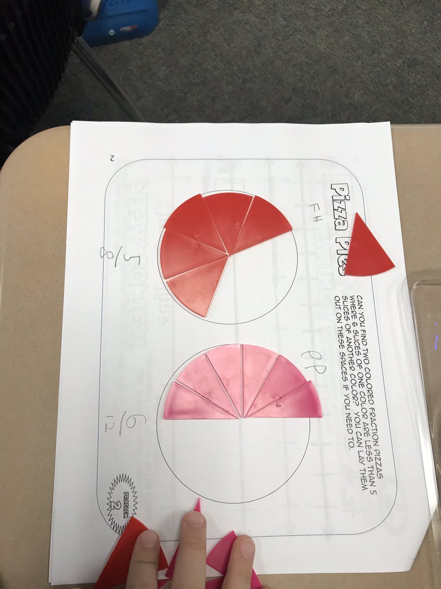 HFLMrsSmith's tweet photo. When is 5 more than 6? Ask our third graders. #FractionHero https://t.co/uycXz1VSJO
