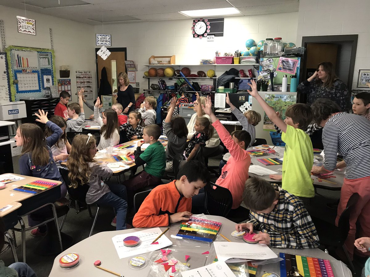 HFLMrsSmith's tweet photo. When is 5 more than 6? Ask our third graders. #FractionHero https://t.co/uycXz1VSJO
