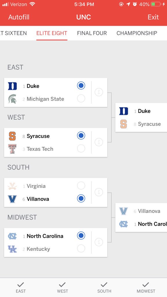 CadeCjw2440's tweet photo. UNC over Duke. Call me crazy. https://t.co/WtRlLKSCtI