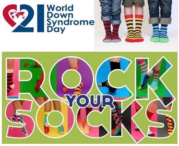 Staff and students will be wearing colourful socks <a href="/StGregoryHCDSB/">St. Gregory</a> to show our support for World Down Syndrome Day this Thursday, March 21.   #rockyoursocks #WorldDownSyndromeDay2019
