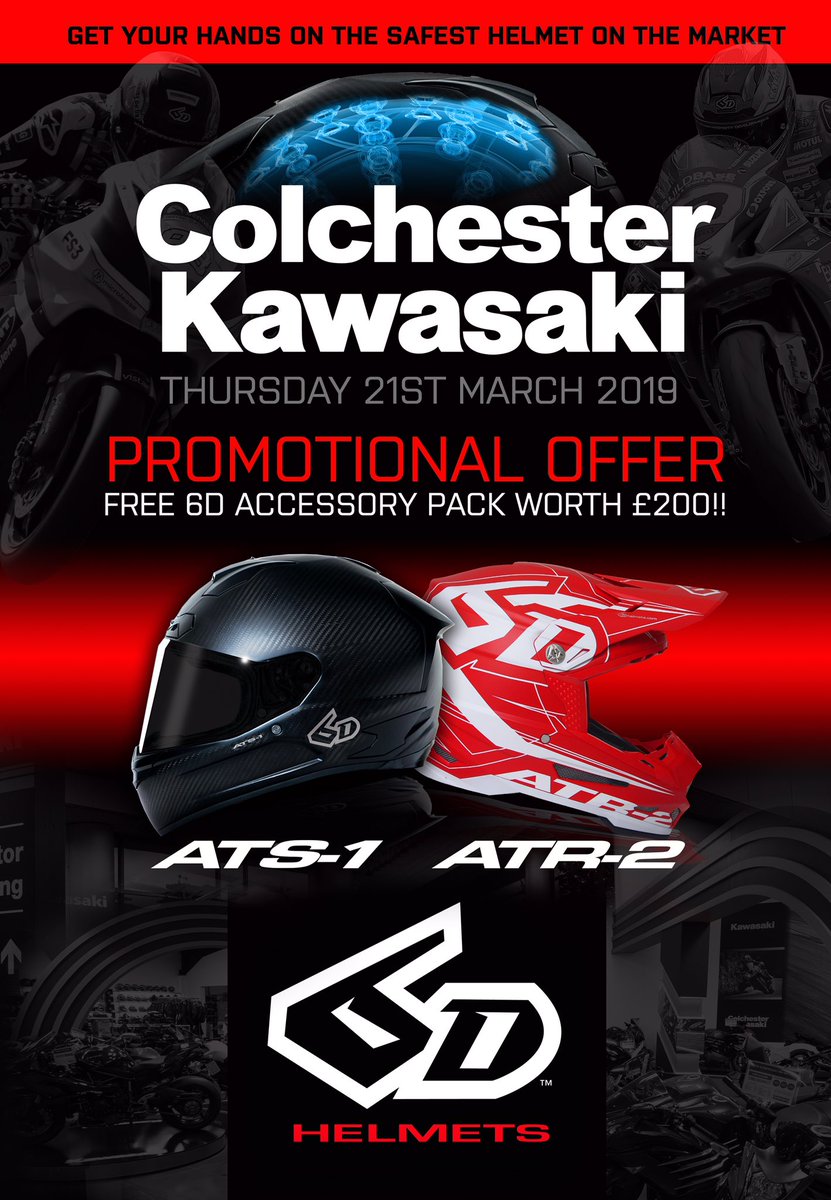 🚨ALERT!! 🚨 6D Helmets Are Attending the @ColKawasaki "LIVE" Event this Thursday. (CO2 8HH) Come down to experience a one 2 one discussion about the technology, history of the brand &amp; much more. Helmet purchases on the night will also receive a 6D Accessory package worth £200!!!