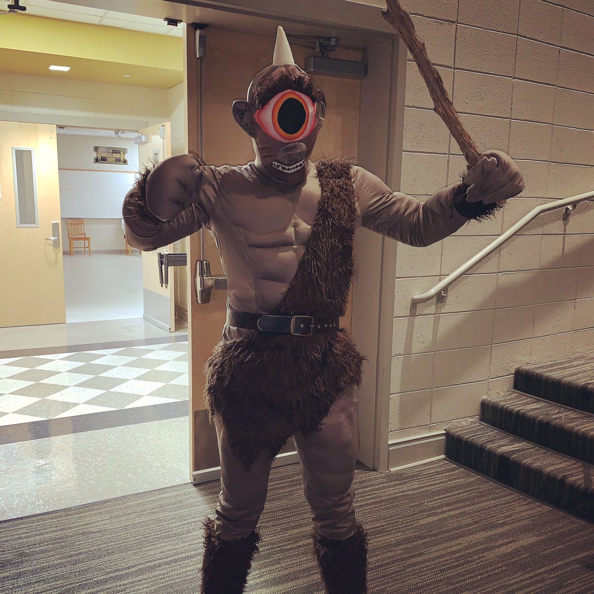 JHSCenterstage's tweet photo. Costumes are coming in! We love our one eyed friend! But beware he’s dangerous.... https://t.co/74AZ0xfH1v