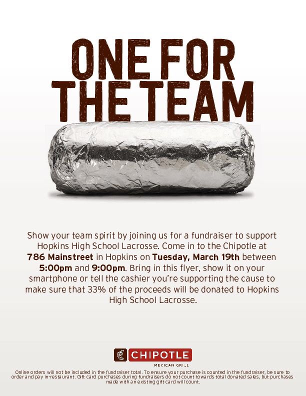 Join us tonight on Main St in Hopkins and grab a <a href="/ChipotleTweets/">Chipotle</a> burrito in support of <a href="/hop_lax/">Hopkins Lacrosse</a> !!