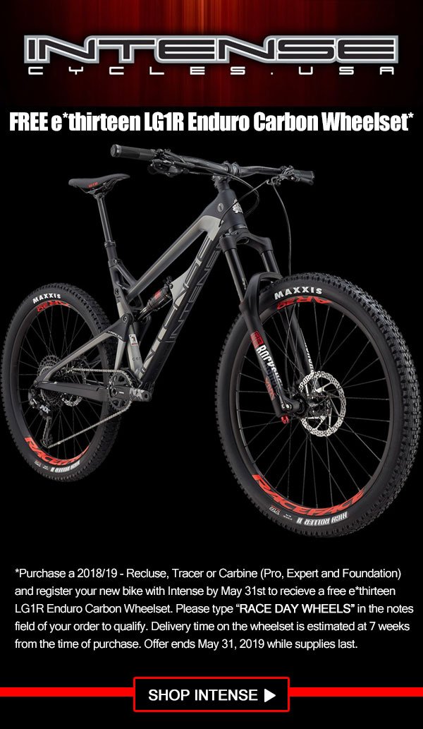 BikeBling's tweet photo. Free E-13 Carbon Wheelset with select Intense Bike purchase! https://t.co/a181w7cdjT https://t.co/yyhXQES0CM