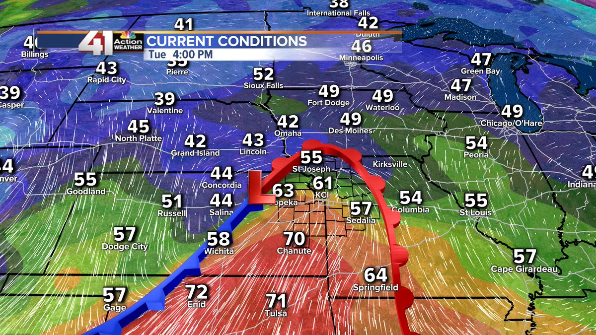 glezak's tweet photo. Can you sense it?  It is gorgeous out there and spring begins tomorrow.  We just reached 61 degrees. It has not been 65° since October 30th, the longest time below 65° in KC's recorded history. Rain and a cold front are heading this way and we will go in-depth on @41actionnews https://t.co/X4YSnY6rOz