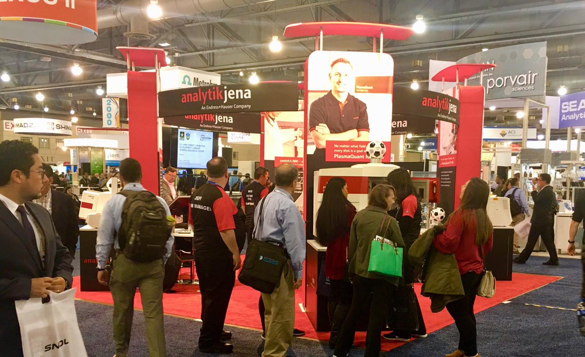 AnalytikJena_US's tweet photo. PittCon 2019 the excited crowds are gathered at the booth 1747 around the Analytik Jena Team. Stop by to see the latest innovations in ICP-MS and more #Pittcon2019 #AnalytikJena #LifeScience #BioImaging #Pennsylvania #Philadelphia #Research @Pittcon https://t.co/4DQgj43YJ8