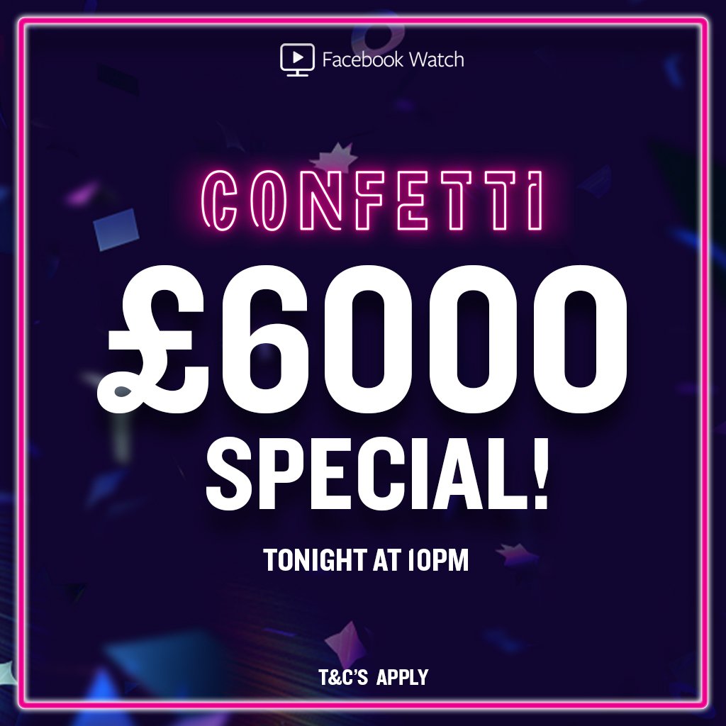 ConfettiUK's tweet photo. 🚨BIG NEWS 🚨 Wednesday has just got SO much better. Join @ajodudu TONIGHT for a special £6000 giveaway!! 😻🤑🤑🤑Follow us on Facebook to play - Link in bio. 
#WednesdayWisdom #FreeCashMoney #ConfettiUK https://t.co/QS9OHNLYRa