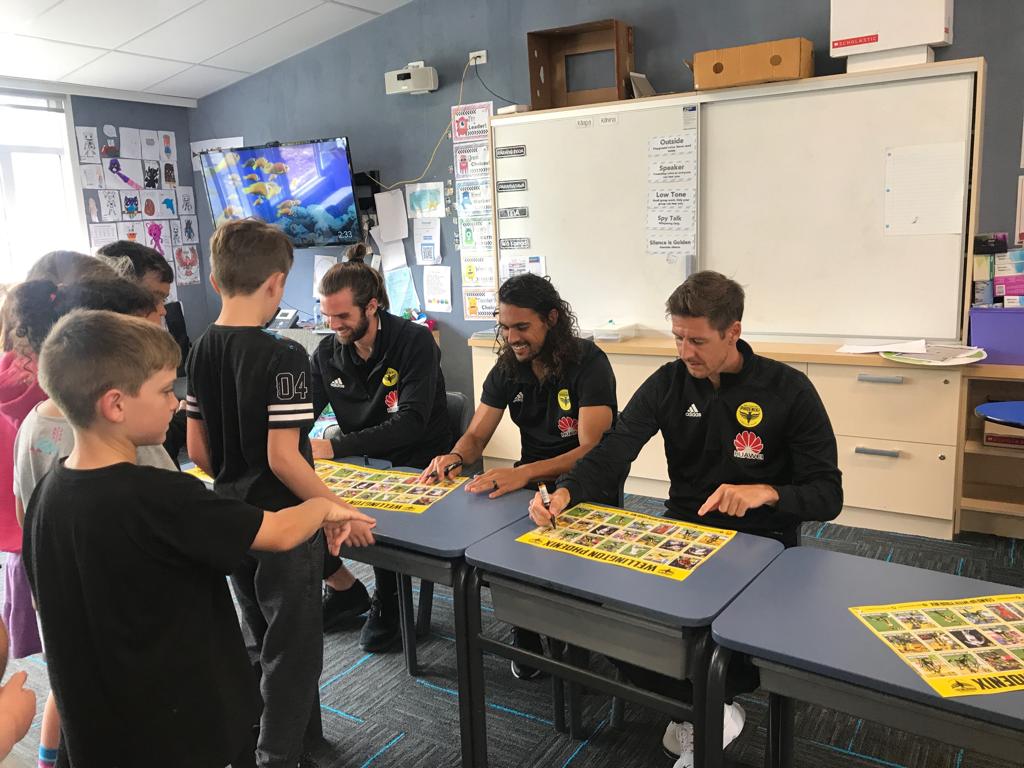WgtnPhoenixFC's tweet photo. COMMUNITY | ๐ Kids at Redwood School got a visit last week from our #Nix players, @willo_15, @CillianSheridan & @nathanburns10. They talked about what it was like playing at @WestpacStadium and then got their posters signed!
#StandUpWithYourNix #CreateHistory #NixInTheCommunity https://t.co/xKysnyyGcz