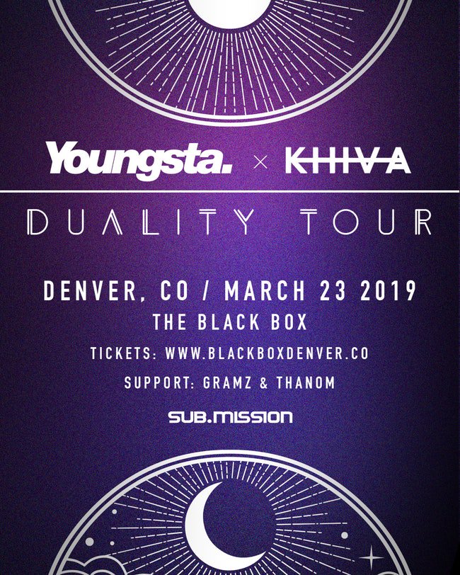 subdotmission's tweet photo. Looking forward to @DJYoungsta &amp; @realkhiva with #GRAMZ &amp; @thanomdubs at @TheBlackBox5280 this Saturday, 3/23! #denver #dubstep #denverdubstep #soundnothype https://t.co/Bo9FOXPIMw