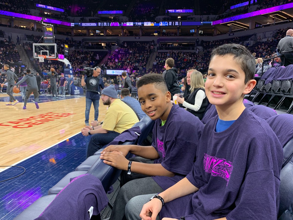 SBR2414's tweet photo. Prince Night at the Timberwolves game! #packtracks https://t.co/NZg1pM3YuU