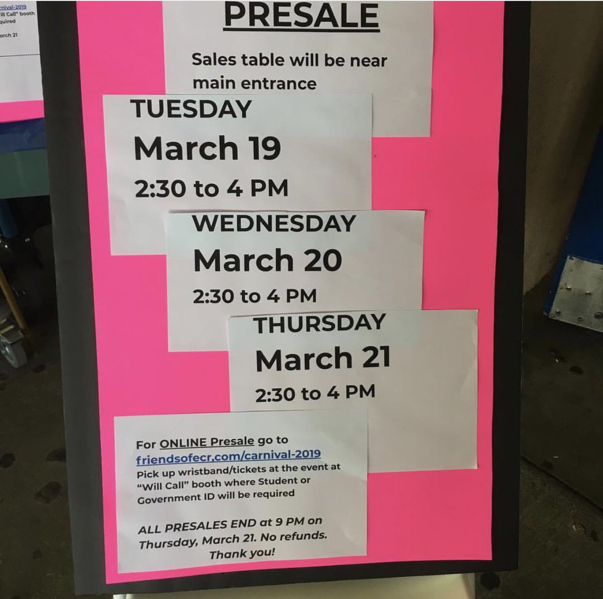 ECRasb's tweet photo. Presale for the #ECR50 carnival starts TODAY on campus! Near the main entrance. Don’t miss out! https://t.co/SgLSrt9CAV