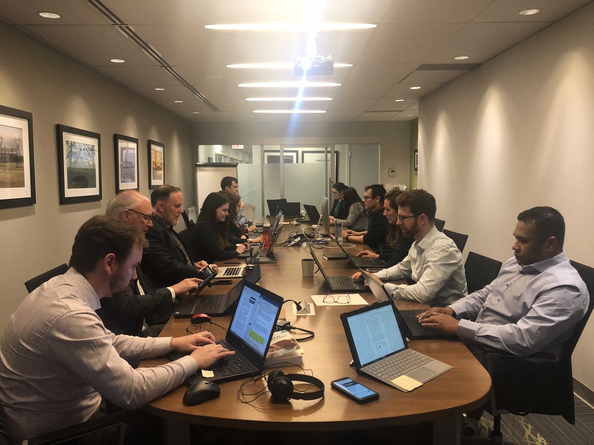 Electricity_CA's tweet photo. CEA staff looking at highlights and implications for the electricity sector in #Budget2019 https://t.co/13OCHOg4mU