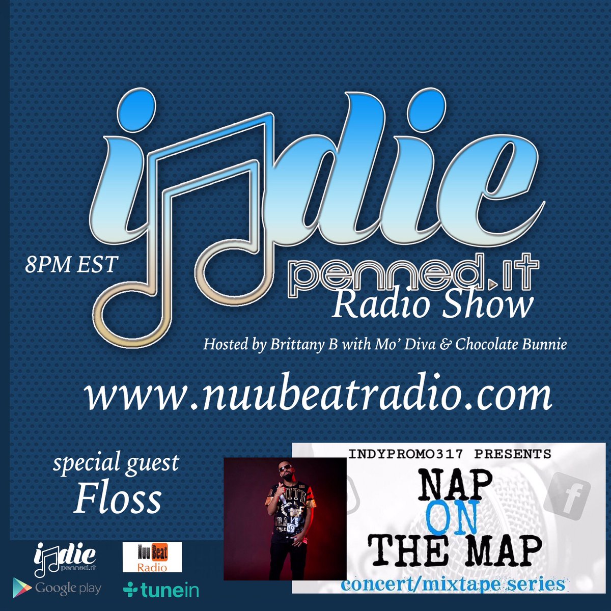 Tonight we welcome Floss of @indypromo317! Tune in tonight at 8pm EST on nuubeatradio.com! #hiphop #rap #rnb #internetradio #indieradio #indy #indymusic #indiemusic #indiehiphop #indiernb  #indieartist #music #RnB  #soul #reggae #indiereggae #indiesoul #radio #talkradio